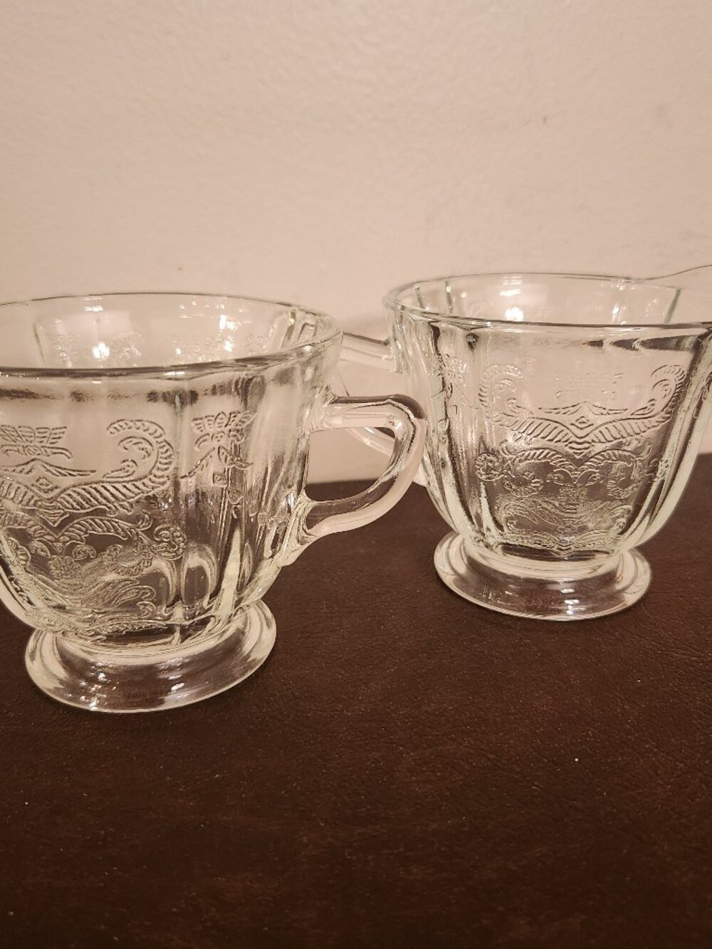 Mountain Aire Vintage Sugar & Creamer set by Federal Glass Madrid Pattern